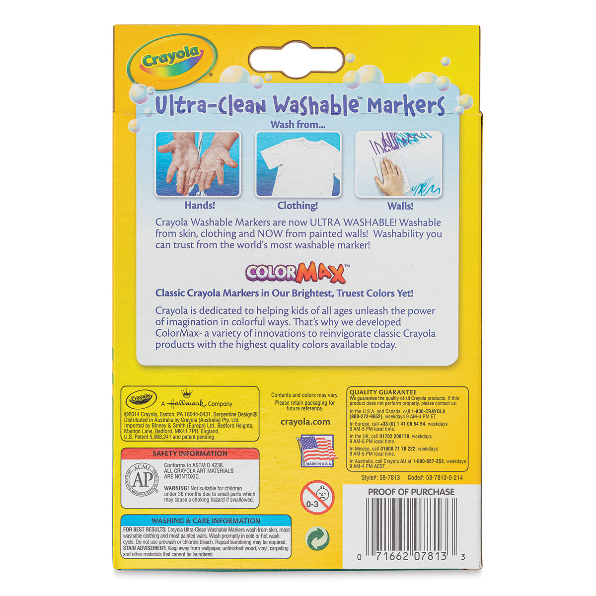 Crayola Ultra-Clean Washable Marker - Yellow, Broad Tip