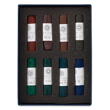 Open in modal - Unison Handmade Pastel Set - Dark Colors, Set of 8, Full Stick (set contents)