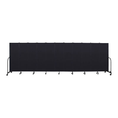 Screenflex Portable Room Dividers - 6 ft x 21 ft, Charcoal, 11 Panel
