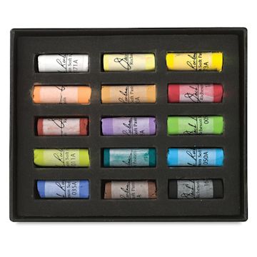 Open in modal - Richeson Half-Size Medium-Soft Pastel Set - Assorted Colors, Set of 15 (contents)