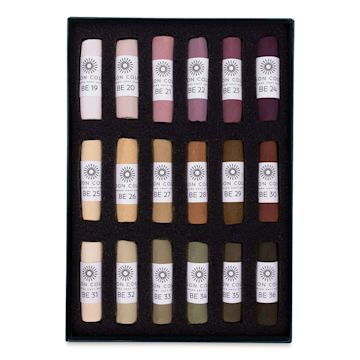 Open in modal - Unison Handmade Pastels-Brown Earth Colors 19-36, Set of 18 (set contents)