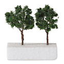 Schulcz Scale Model Trees - Leafy Tree, Metal Trunk, 70 mm, Pkg of 2