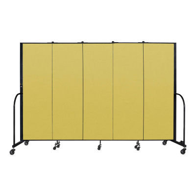 Screenflex Portable Room Dividers - 6 ft, Yellow, 5 Panel