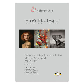 Hahnemühle Matte FineArt Textured Inkjet Paper Sample Pack - 13" x 19", Pkg of 6 (Front of package)