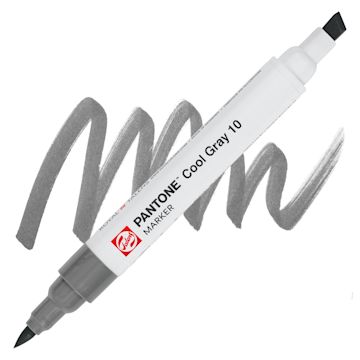 Open in modal - Pantone Dual Tip Marker - Cool Gray 10, swatch and marker