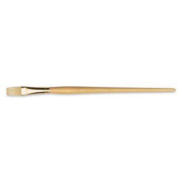 Raphaël D'Artigny Interlocked White Bristle Brush - Flat, Long Handle, Size 18
