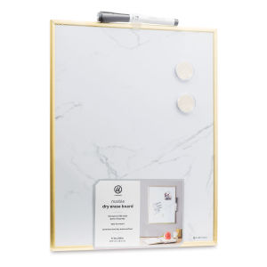 U Brands Gold Frame Dry Erase Boards - Blank, Marble