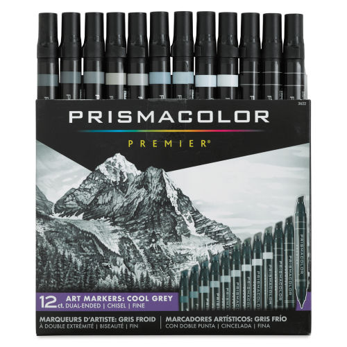 Prismacolor Premier Dual-Ended Art Marker Set - Cool Grays, Set of