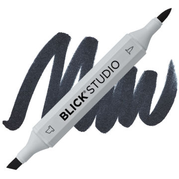 Blick Studio Brush Marker - Black marker and swatch