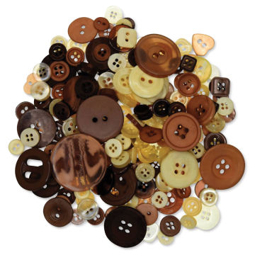 Fashion Dyed Buttons - Earth, 2 oz