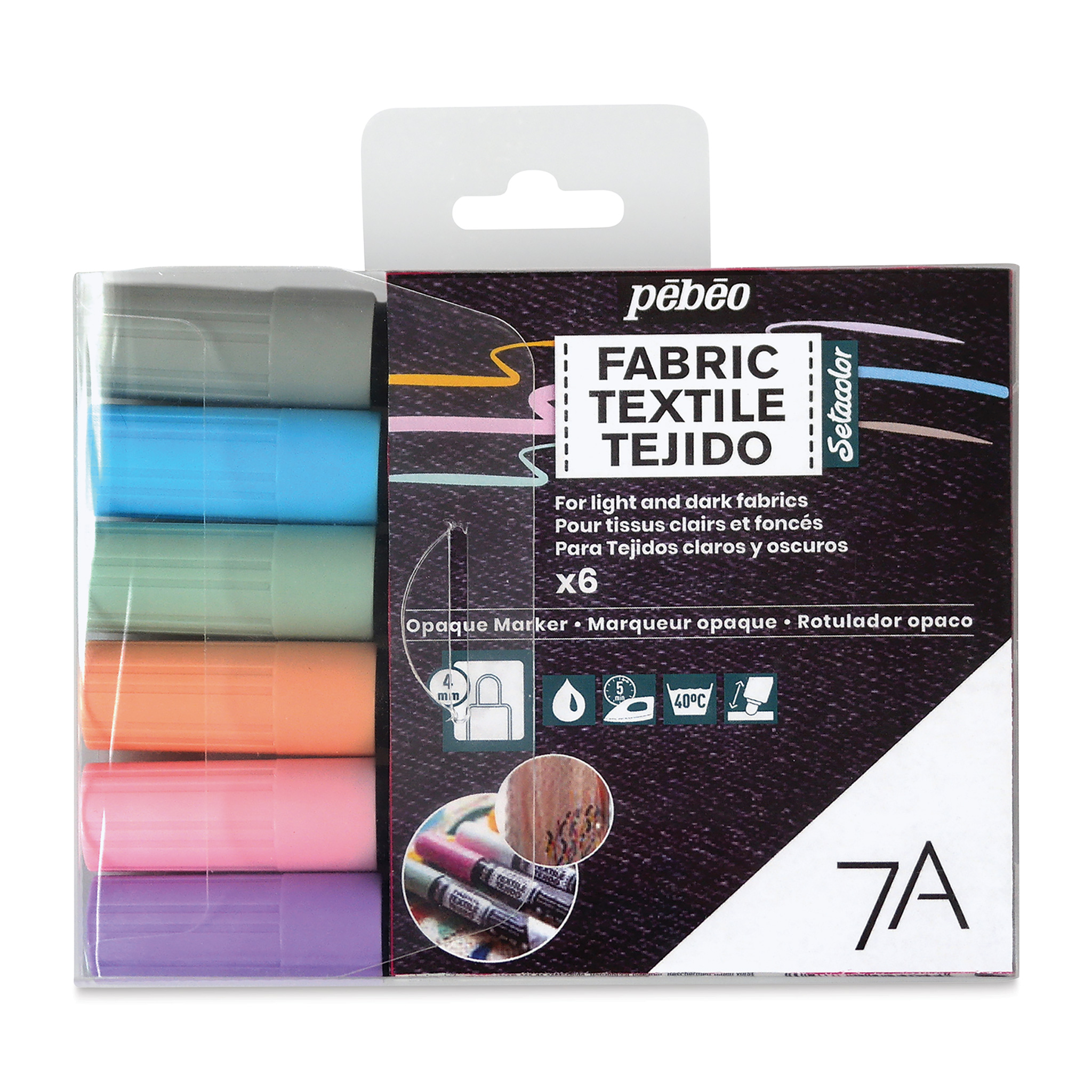 Pebeo 7A Opaque Fabric Markers and Sets