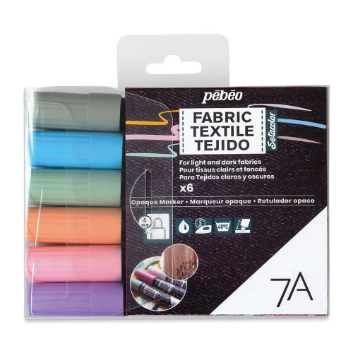 Pebeo 7A Fabric Markers 4 mm Pastel - 20445655