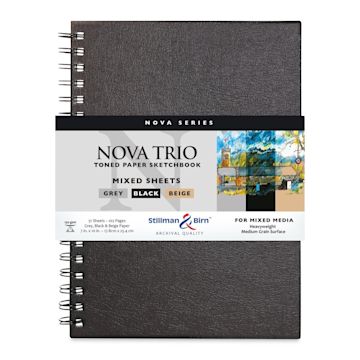 Open in modal - Stillman & Birn Nova Trio Series Toned Spiralbound Sketchbook - 10" x 7", 17 pages of each color