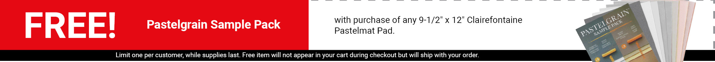 FREE! Pastelgrain Sample Pack with purchase of any 9-1/2" x 12" Clairefontaine Pastelmat Pad.