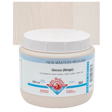 Open in modal - Old Holland New Masters Beige Gesso Opaque - 500 ml jar and swatch