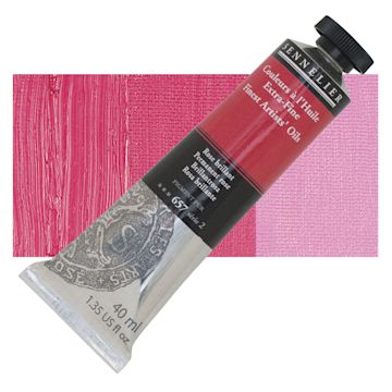 Open in modal - Sennelier Artists' Extra Fine Oil Paint - Permanent Rose, 40 ml tube and swatch