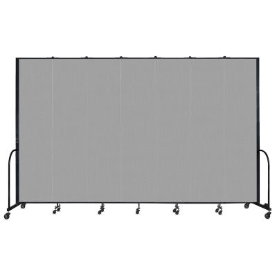 Screenflex Portable Room Dividers - 8 ft x 16 ft, Gray, 9 Panel