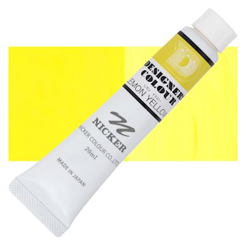 Open in modal - Nicker Designers Color Gouache - Lemon Yellow, 20 ml tube and swatch