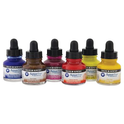 Daler-Rowney Aquafine Watercolour Inks and Sets | BLICK Art Materials