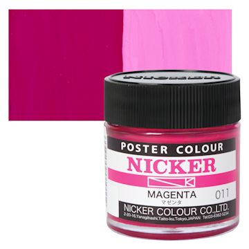 Open in modal - Nicker Poster Colour Paint - Magenta, 40 ml jar and swatch