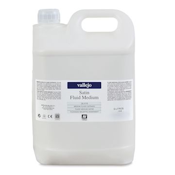 Open in modal - Vallejo Acrylic Fluid Medium - Front of 5 Liter Satin Finish Medium Jug