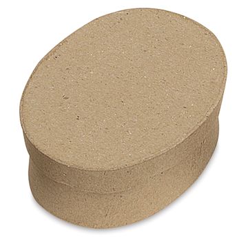 Open in modal - Paper Mache Mini Box - 3-1/2" x 2-1/2", Oval