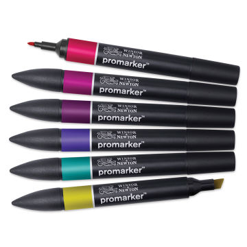 Winsor & Newton Promarker Brush Markers - Pastel Tones, Set of 6
