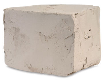 Amaco No. 27 Off-White Sculpture/Raku Clay - Angled view of 50 lb wet clay block