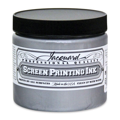 Jacquard Screen Printing Ink - Silver (Metallic), 16 oz