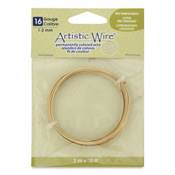Beadalon Artistic Wire Aluminum Craft Wire - Brass, Tarnish Reistant, 16 Gauge, 10 ft