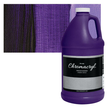 Chromacryl Students' Acrylics - Violet, 64 oz bottle and swatch