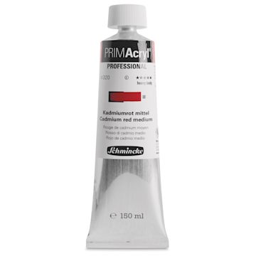 Open in modal - Schmincke Primacryl Professional Acrylic Paint - Cadmium Red Medium, 150 ml Tube