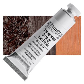 Open in modal - Williamsburg Oil - Transparent Orange Iron Oxide, 37 ml tube and swatch