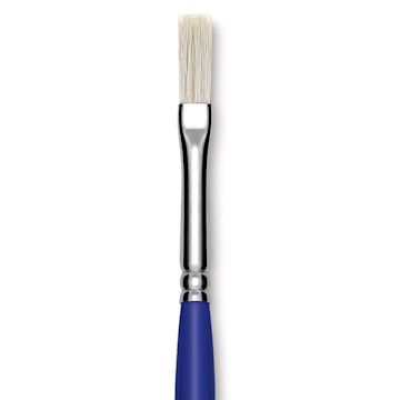Open in modal - Blick Scholastic White Bristle Brush - Flat, Size 8 close up