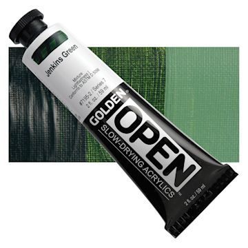 Open in modal - Golden Open Acrylic - Jenkins Green, 2 oz Tube and swatch