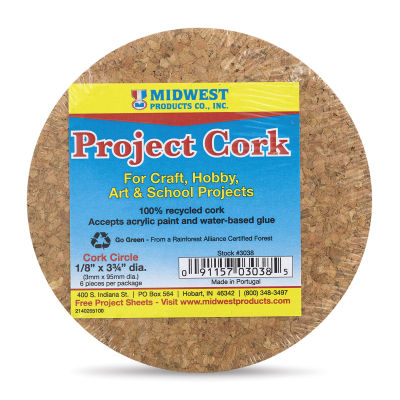 Midwest Products Cork Circles - Front of package with label