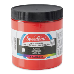 Speedball Permanent Acrylic Screen Printing Ink - Medium Red, 8 oz
