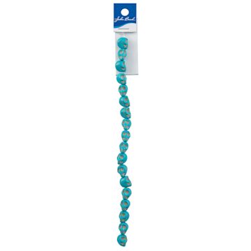 Open in modal - John Bead Semi-Precious Skull Beads - Strand of 10 mm Turquoise Skull Beads