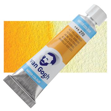 Open in modal - Van Gogh Watercolor - Azo Yellow Deep, 10 ml tube and swatch