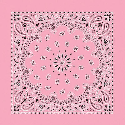 Hav-A-Hank Paisley Bandana - Light Pink, 22" W x 22" L