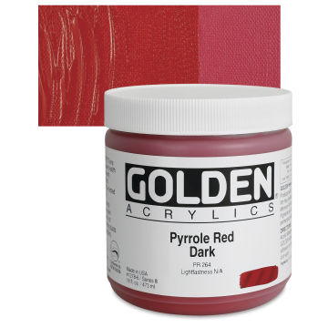 Golden Heavy Body Artist Acrylics - Pyrrole Red Dark, 16 oz Jar