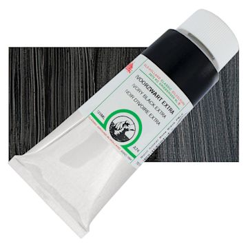 Open in modal - Old Holland Classic Oil Color - Ivory Black Extra, 125 ml tube and swatch