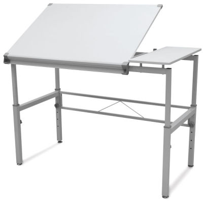 Studio Designs Graphix II Workstation - Angled view showing drafting portion of tabletop raised