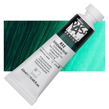 Open in modal - ShinHan Pass Colors Opaque Watercolor Tube - Viridian, 20 ml tube and swatch