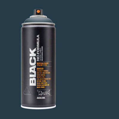 Montana Black Spray Paint - Space, 400 ml can with swatch