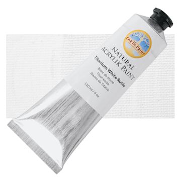 Open in modal - Natural Earth Paint Natural Acrylik Paint - Titanium White Rutile, 120 ml tube and swatch