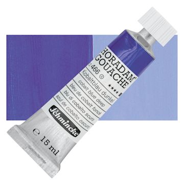 Open in modal - Schmincke Horadam Artist Gouache - Cobalt Blue Deep, 15 ml tube and swatch