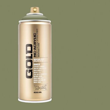 Open in modal - Montana Gold Acrylic Professional Spray Paint - Manila Green, 400 ml (Spray can with color swatch)