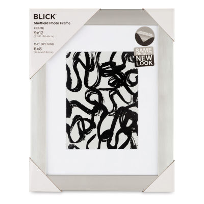 Blick Sheffield Frame - Silver with White Mat, 9” x 12”