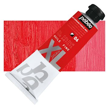 Open in modal - Pebeo XL Studio Oil Paint - Cadmium Red Deep Imitation, 37 ml Tube and swatch